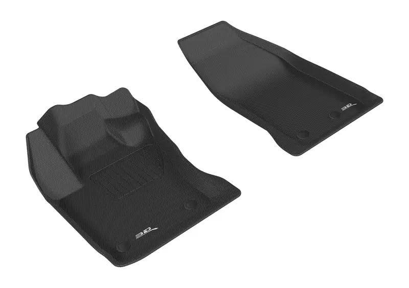 Hassle-Free Returns 3D MAXpider 2015-2019 Fiat 500X Kagu 1st Row Floormat - Black