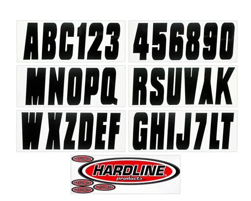 Hardline Boat Lettering Registration Kit 3 in. - 350 Black Solid In Demand