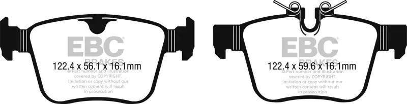 EBC 2015+ Land Rover Discovery Sport Greenstuff Rear Brake Pads Best Choice