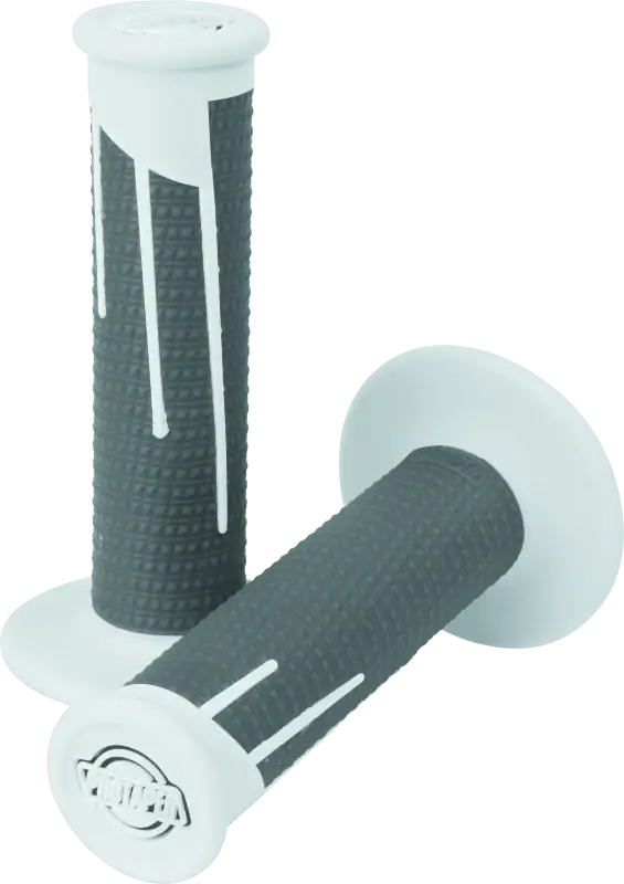 In Demand ProTaper Full Diamond Clamp-On Grips - White/Dark Gray