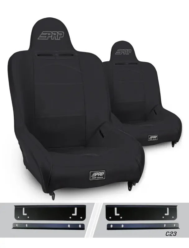 PRP 97-02 Jeep Wrangler TJ Premier High Back Suspension Seats Kit (Pair) - Black Professional Grade