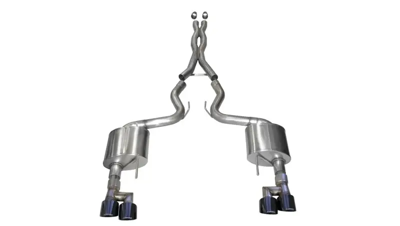 Corsa 18-23 Ford Mustang 5.0L V8 3in Xtreme Cat-Back Dual Rear Exit w/ 4in Black PVD Pro-Series Tips Brand New