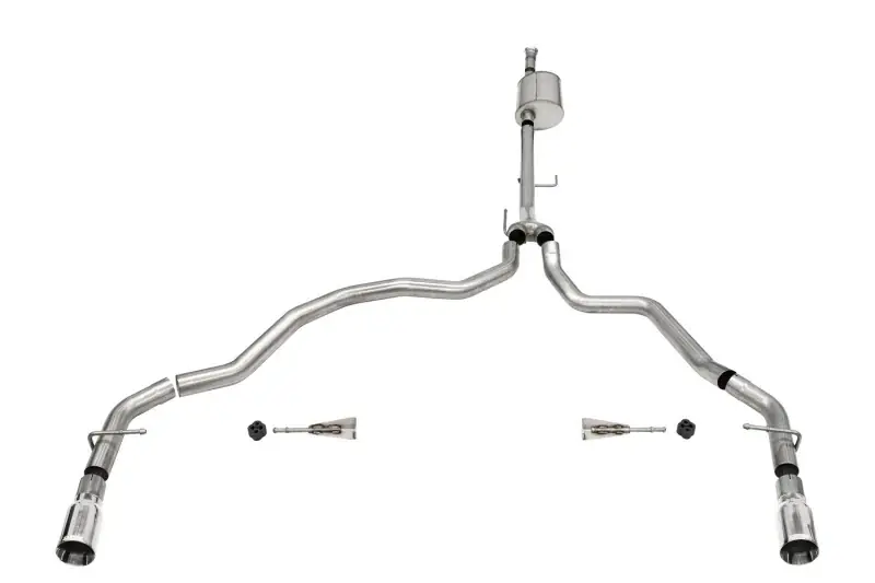 Top Rated Corsa 2021-2025 Ford F-150 SuperCab/6.5in Bed 5.0L V8 Sport Cat-Back Dual Rear Exit-Polished