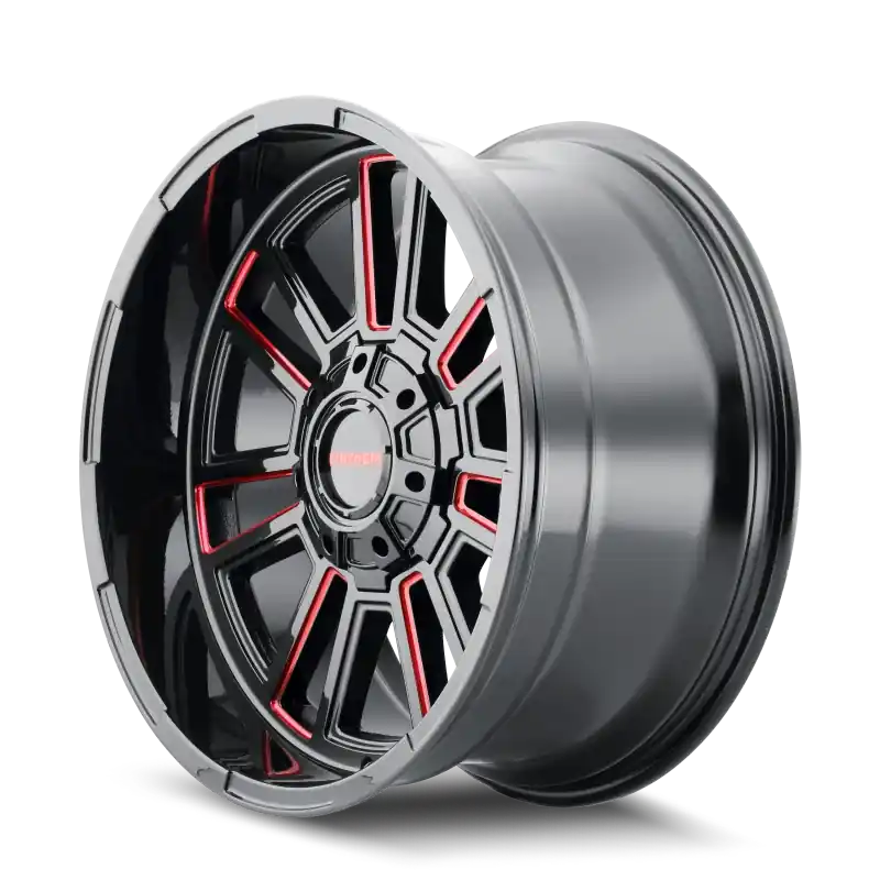 Mayhem 8115 Apollo 20x10 / 8x170 BP / -19mm Offset / 125.2mm Hub Black w/ Prism Red Wheel Top Rated