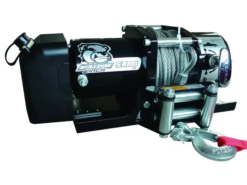 Fast Shipping BullDog 5,800 LB Low Profile Trailer Winch - Wire Rope 10029 | RealTruck