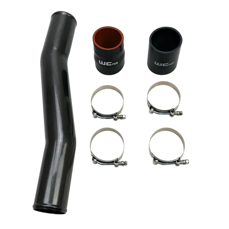 Top Rated Wehrli 03-07 Cummins 5.9L Passenger Side 3in Replacement Intercooler Pipe - Fine Texture Black