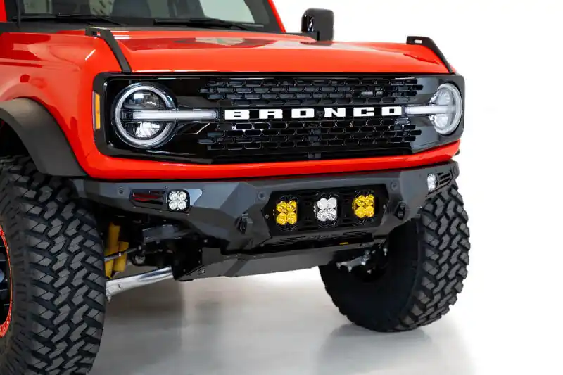 Direct From Factory Addictive Desert Designs 21-22 Ford Bronco Bomber Front Bumper (w/ 3 Baja Designs LP4 Mounts)