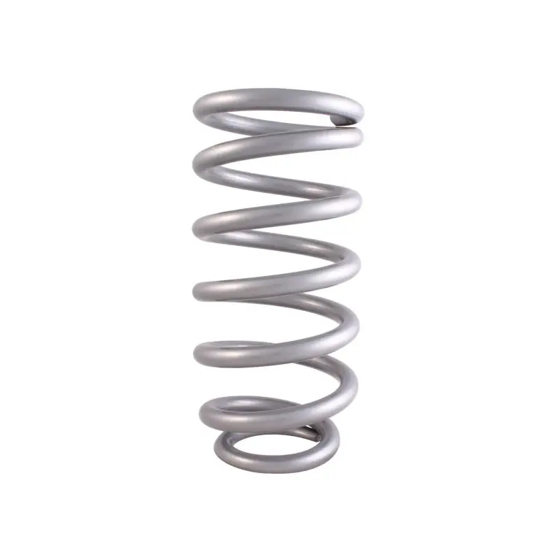 QA1 3-1/2in ID Tapered High Travel Pigtail Spring - 10in Length x 550lbs/in - Silver Powder Coated Buy Today