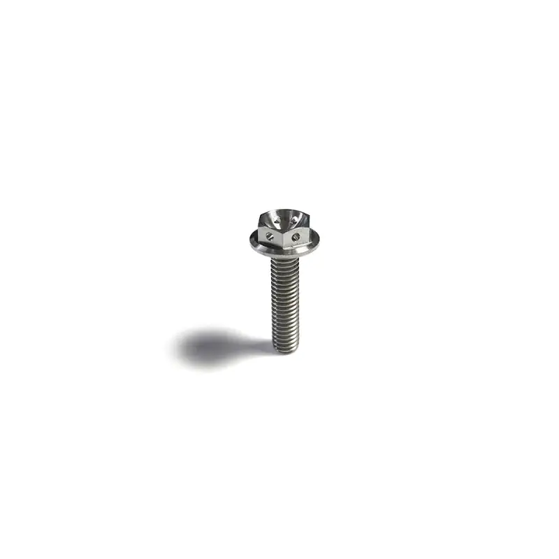Certified Ticon Industries Titanium Bolt Flanged M6x10x1TP 10mm 6pt Head Drilled