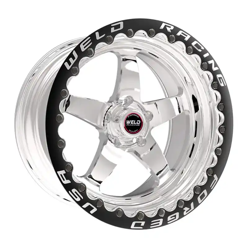 Weld S71 15x10.33 / 5x120mm BP / 7.5in. BS Polished Wheel (Medium Pad) - Black Single Beadlock MT Top Rated