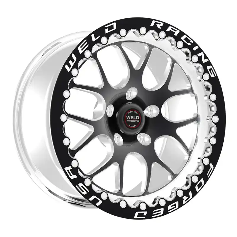 Top Rated Weld S77 17x11 / 5x4.75 BP / 4.7in. BS Black Wheel (High Pad) - Black Single Beadlock MT