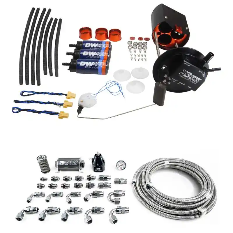 DeatschWerks 05-18 GM Truck X3 Module with DW400 Pumps and PTFE 8AN Plumbing Kit New Release