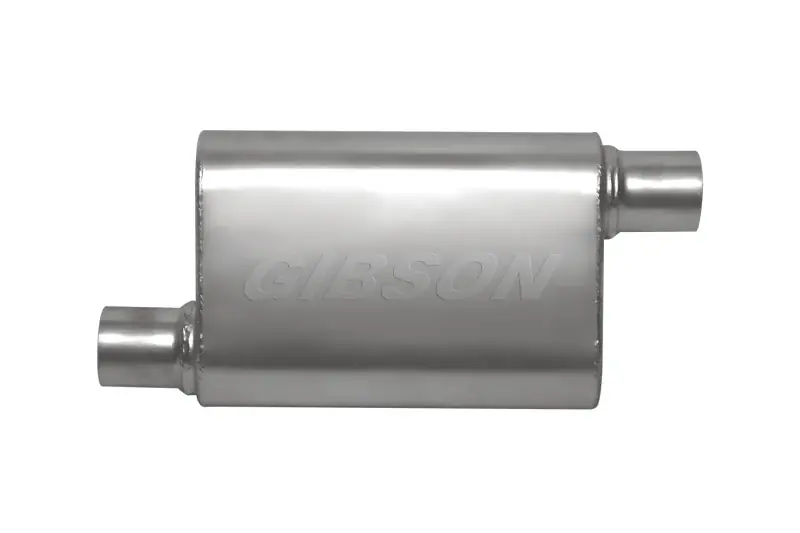 Gibson CFT Superflow Offset/Offset Oval Muffler - 4x9x13in/2.25in Inlet/2.25in Outlet - Stainless New Release