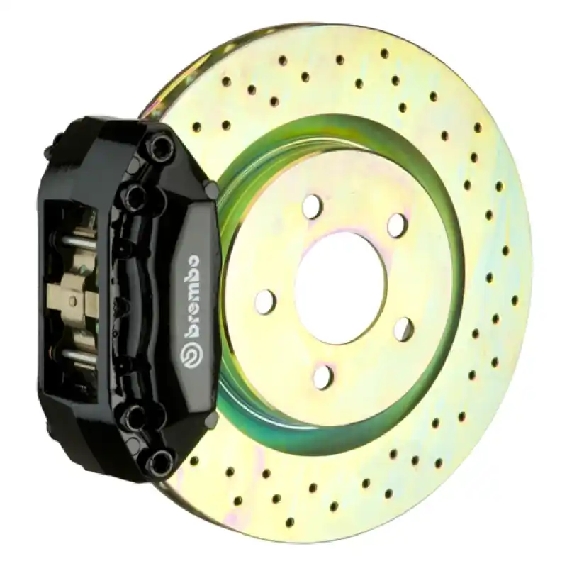 No Minimum Order Brembo 05-10 Jetta (Mk5) Front GT BBK 4 Piston Cast 2pc 330x28 1pc Rotor Drilled-Black
