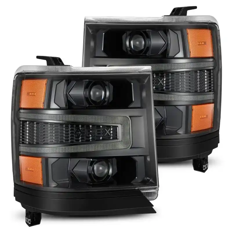Popular AlphaRex 16-18 Chevy 1500HD LUXX LED Proj Headlights Alpha-BK w/Seq Atv Lgt / SeqSig (Req PN 810023)