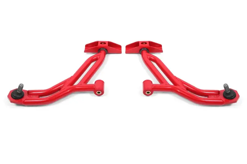 BMR 10-14 Ford Mustang / Shelby GT500 Non-Adj. Lower A-Arms (Poly/Delrin) - Red Latest