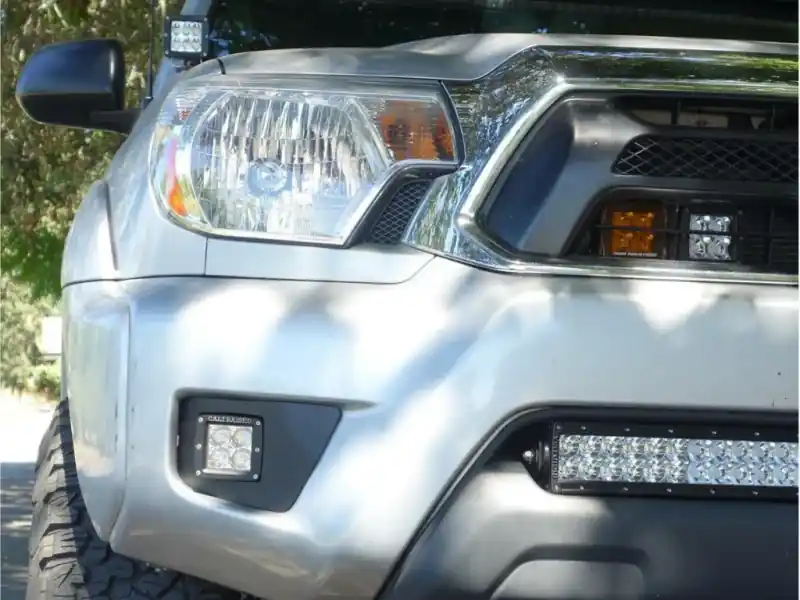 Cali Raised 2012-2015 Toyota Tacoma Fog Light Pod Replacements Brackets Kit - W/ 3X2 18 Amber Pods Clearance