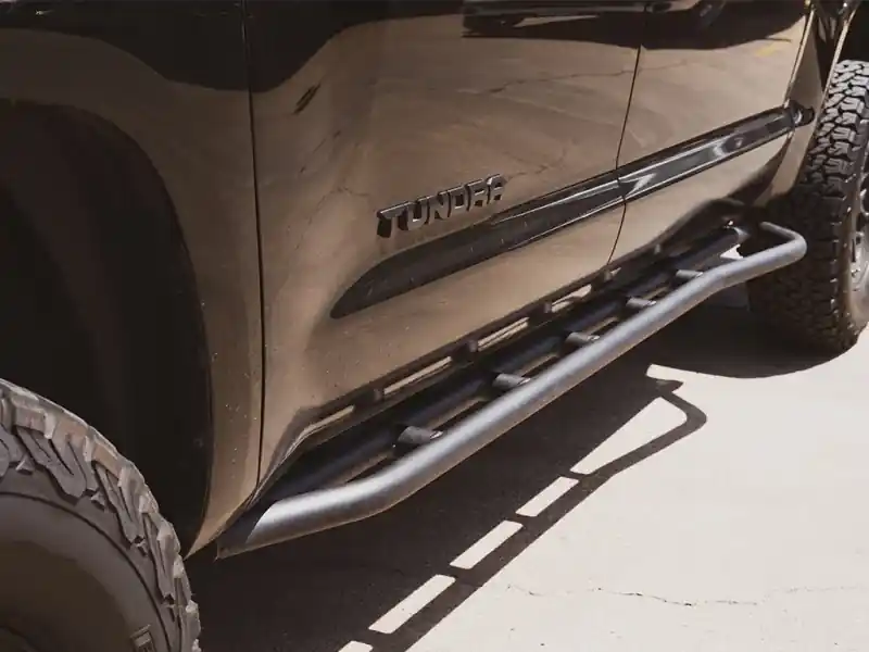 Cali Raised 14-21 Toyota Tundra Trail Edition Rock Sliders - No Kick Out / Powder Coat Free Returns