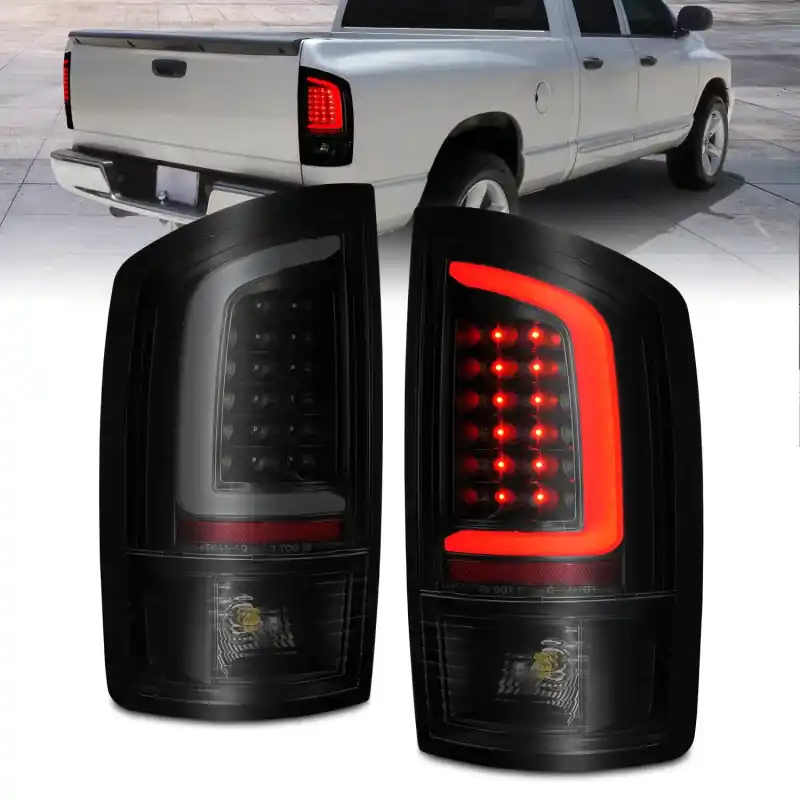 Instant Buy ANZO 2002-2006 Dodge Ram 1500 LED Tail Lights w/ Light Bar Black Housing Smoke Lens
