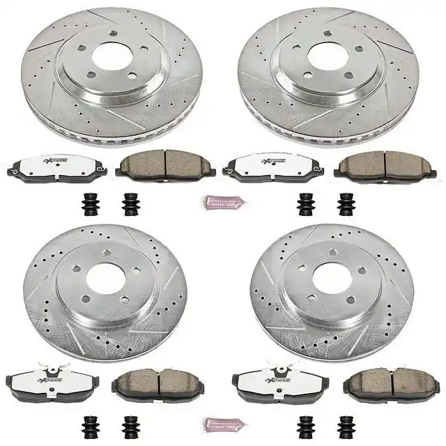 Authentic PowerStop Z26 Street Warrior Brake Rotor and Pad Kit; Front and Rear