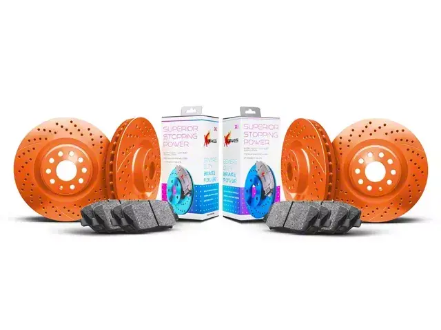 Fresh Stock Xbrakes Xi Series Brake Rotor and Pad Kit; Front; Orange