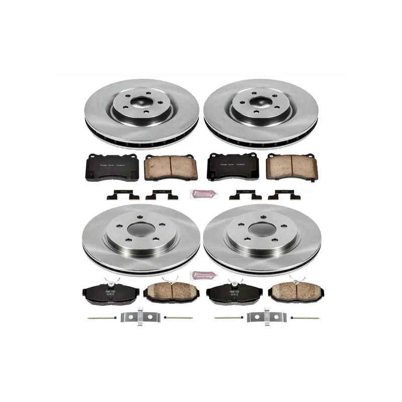 PowerStop OE Replacement Brake Rotor and Pad Kit; Front and Rear Same Day Shipping