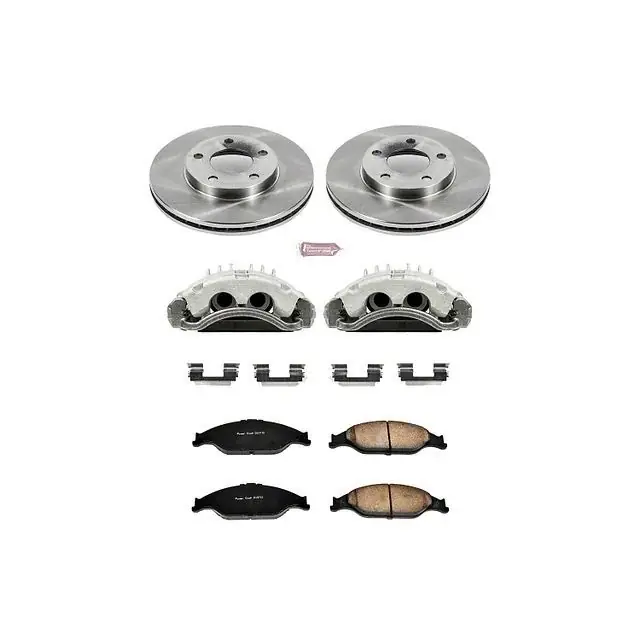 PowerStop OE Replacement Brake Rotor, Pad and Caliper Kit; Front Exclusive
