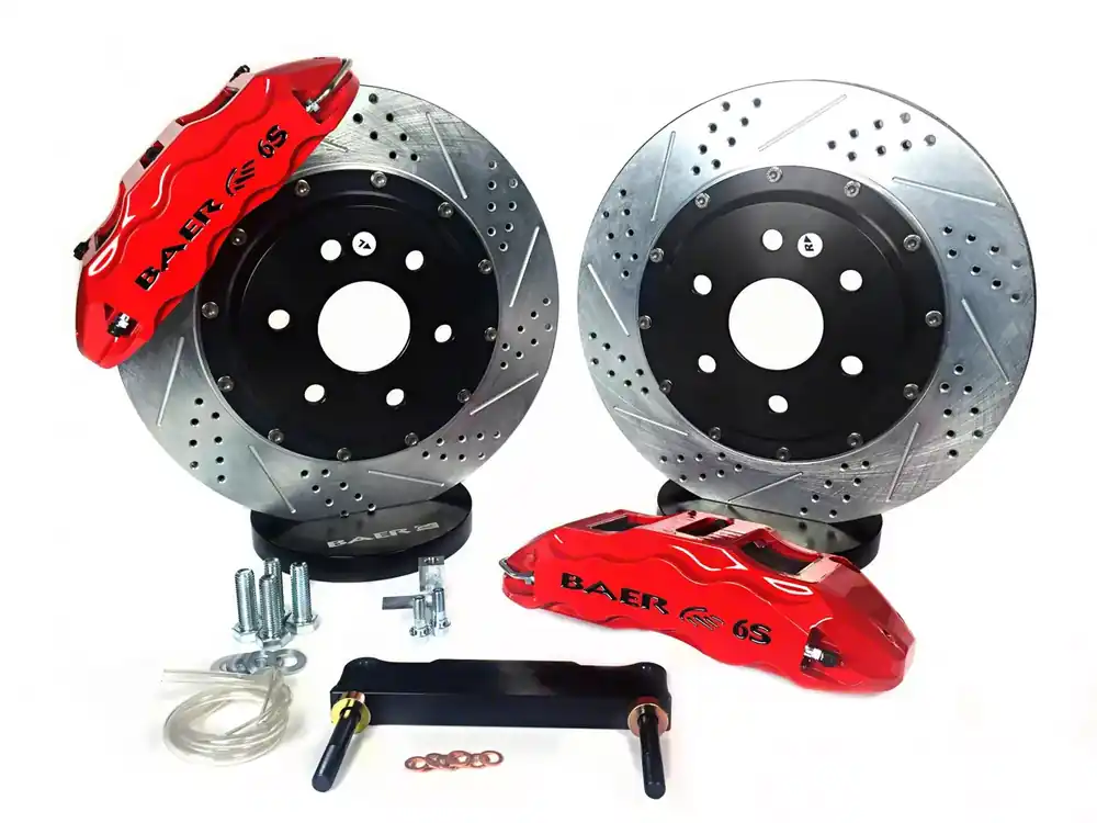 Same Day Shipping Baer Extreme+ Front Big Brake Kit with 15-Inch Rotors; Red Calipers