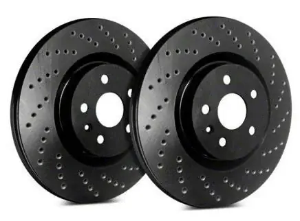Clearance SP Performance Cross-Drilled Rotors with Black ZRC Coating; Rear Pair