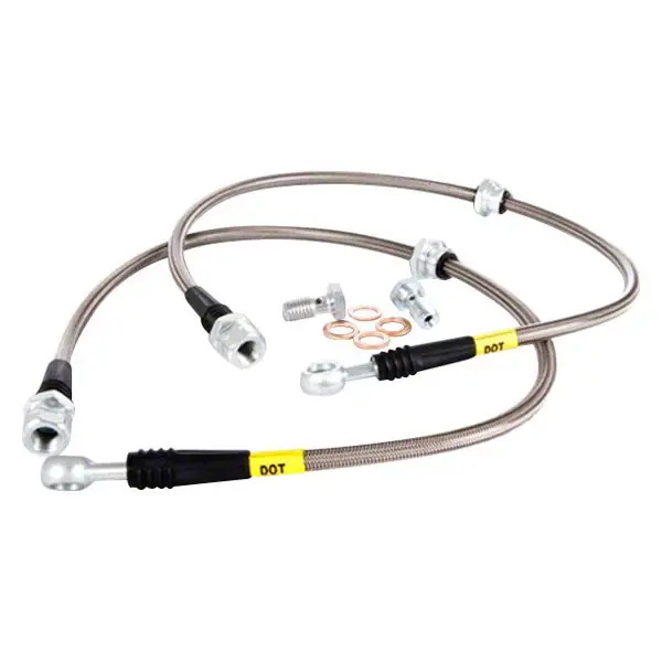 Crafted StopTech Stainless Steel Braided Brake Line Kit; Rear