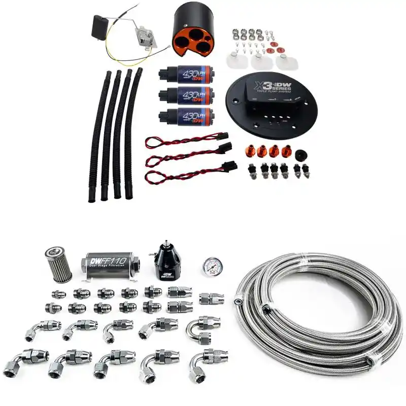 DeatschWerks 98-04 Ford Mustang X3 Module with DW430C Pump and Plumbin — PMD Premier Motoring Development Best Choice