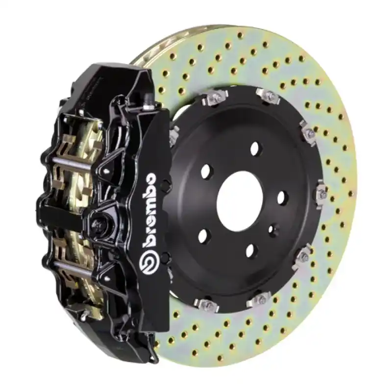 Brembo 08-14 Challenger SRT-8 Fr GT BBK 8Pis Cast 380x34 2pc Rotor Drilled-Black Limited Offer