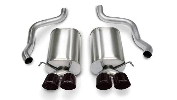 Trending Corsa Performance Corvette 2.5in. Axle-Back Dual Rear Exit with Twin 4.5in. Black PVD Pro-Series Tips Sport Sound 05-07 Corvette 6.0 Liter - 21009BLK