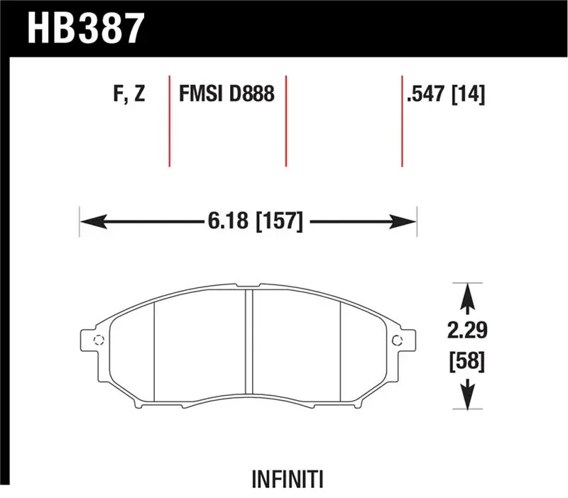 Hawk 06-09 350z/ 05-08 G35 w/o Brembo Performance Ceramic Street Front — PMD Premier Motoring Development Crafted