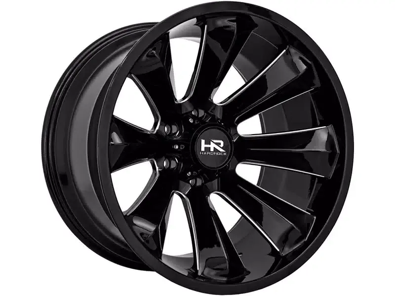 Hardrock Milled Gloss Black Xplosive Wheel H506-221281151BM | RealTruck Best Price