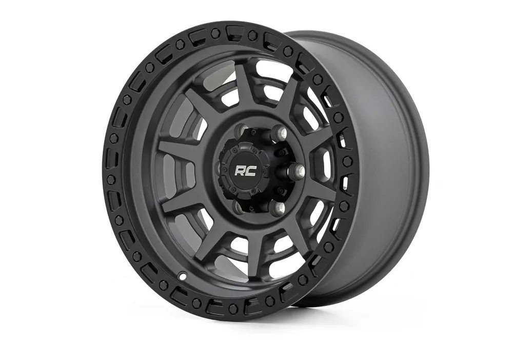 Don’t Miss Out Rough Country Rough Country 85 Series Wheel / Simulated Beadlock / Gunmetal Gray/Black / 17x9 / 5x5.5 / -0mm - 85170014A