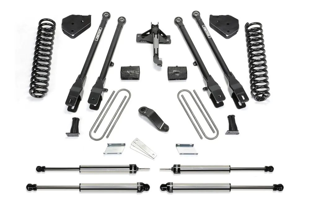 Hassle-Free Returns Fabtech 4 Link Lift System, 4 in. Lift w/ Coils and Dirt Logic Shocks For 17-21 Ford F250/F350 4WD Diesel. - K2216DL