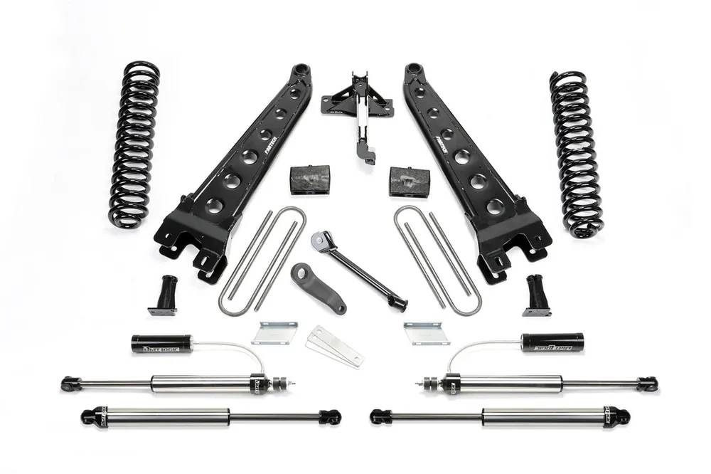 Fabtech Radious Arm System, 4 in. Lift w/ Coils and 2.25 Dirt Logic Resi Frt And Dirt Logic Remote Reservoir Shocks For 17-21 Ford F250/350 4WD Gas. - K2291DL Deal