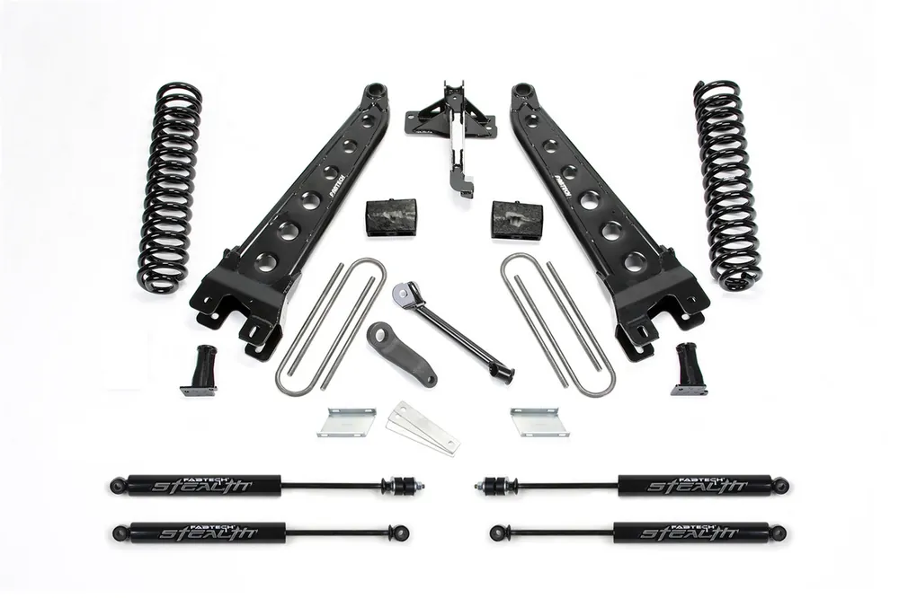 Fabtech Radious Arm System, 4 in. Lift w/ Coils and Stealth Shocks For 17-21 Ford F250/F350 4WD Diesel. - K2215M Free Shipping