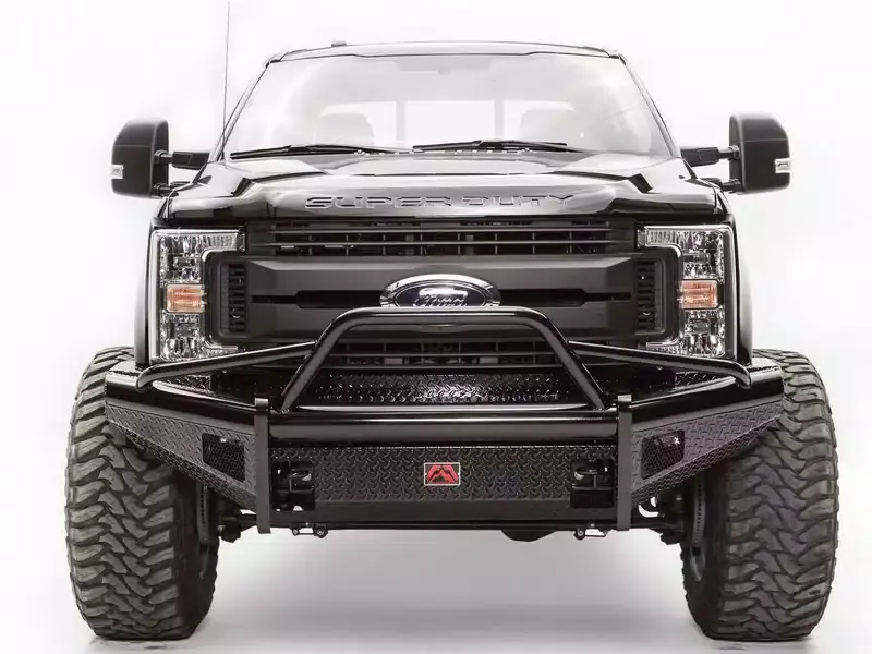 Fresh Stock Fab Fours Black Steel Front Bumper w/ Pre-Runner Guard FS17-S4162-1 | RealTruck