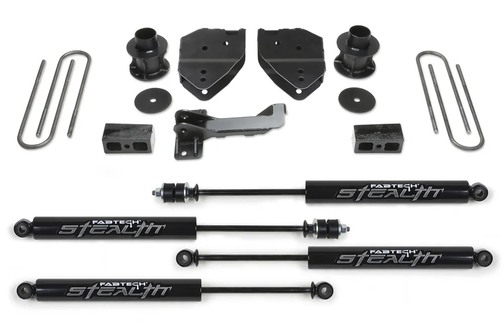 Trending Fabtech Budget Lift System, 4 in. Lift w/ Stealth Shocks For 17-21 Ford F250/F350 4WD. - K2213M