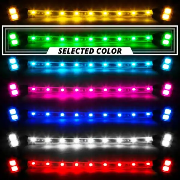 XK Glow Single Color XKGLOW LED Accent Light Motorcycle Kit Red - 8xPod + 2x8InStrips Weekend Sale