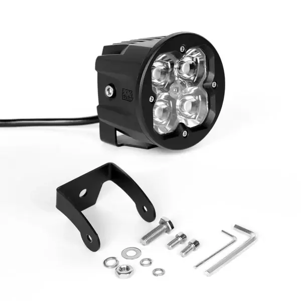 XK Glow Round XKchrome 20w LED Cube Light w/ RGB Accent Light - Spot Beam w/Fog Light Bracket Get Yours