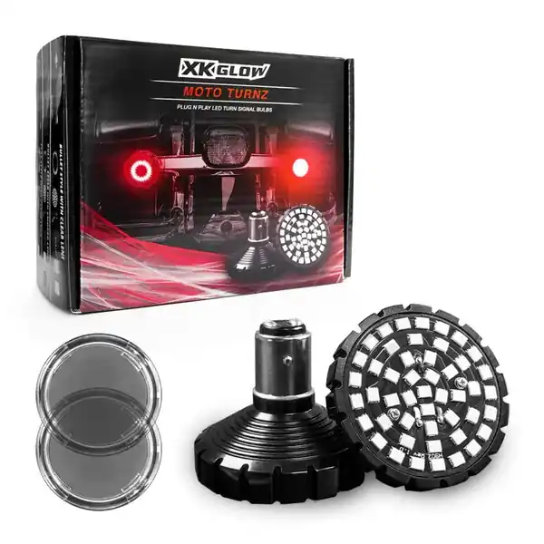 Buy Today XK Glow Motorcycle Rear LED Turn Signal Kit - Bullet Style Smoked Lenses
