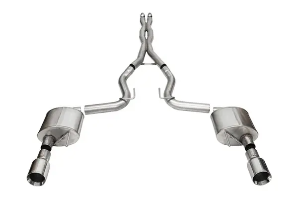 Corsa 24+ Ford Mustang GT Xtreme CatBack Exhaust Sys 3.0in Dual Rear Exit w/4.5in Straight Cut Tips Premium