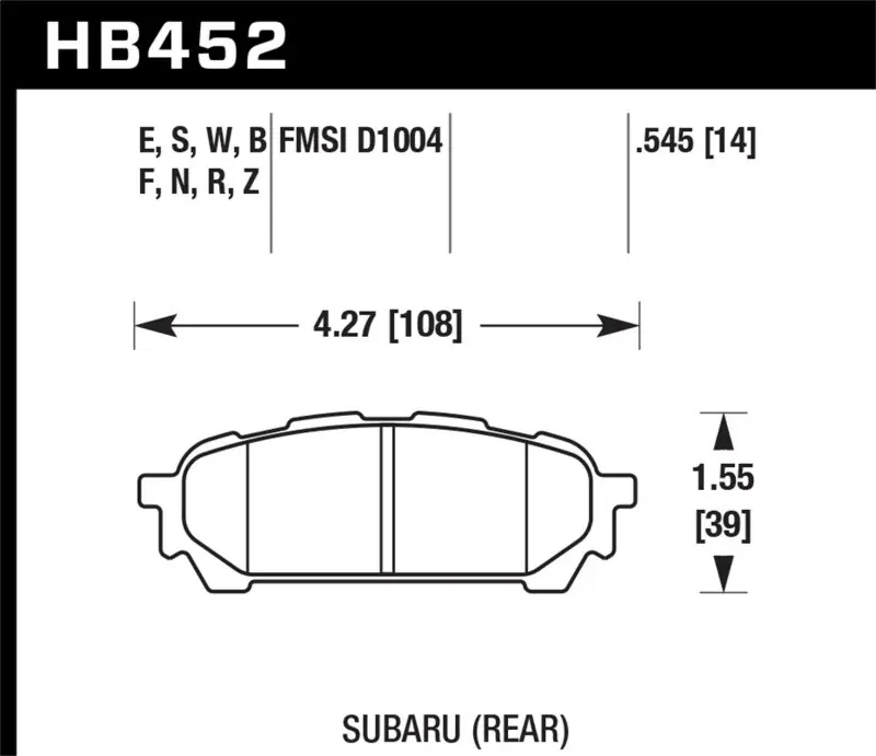 Hawk 03-05 WRX D1004 HPS Street Rear Brake Pads — PMD Premier Motoring Development Buy Direct