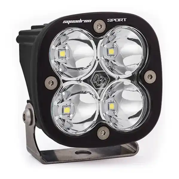 Budget Baja Designs Squadron Sport Spot Pattern Black LED Light Pod - Clear