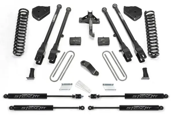 Premium Fabtech 17 Ford F450/F550 4WD Diesel 6in 4Link Sys w/Coils & Stealth