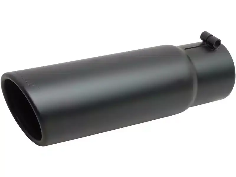 Premium Gibson Elite Black Round Slash Cut Exhaust Tip 500649-B | RealTruck