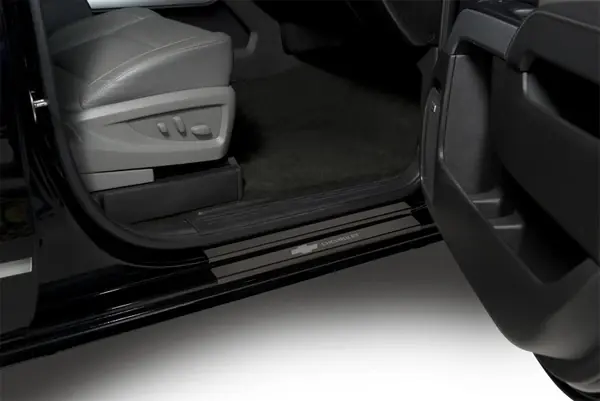 Seasonal Sale Putco 14-18 Chevy Silv LD - Crew Cab w/ CHEVROLET Etching (8pcs) Black Platinum Door Sills
